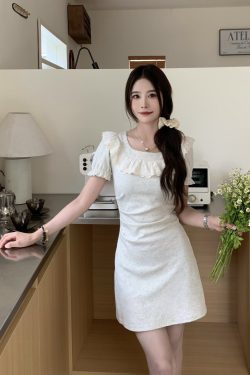 Petite Pear-Shaped French Half-Sleeve Dress - 2025 New Summer Style with Long Skirt for Effortless Elegance