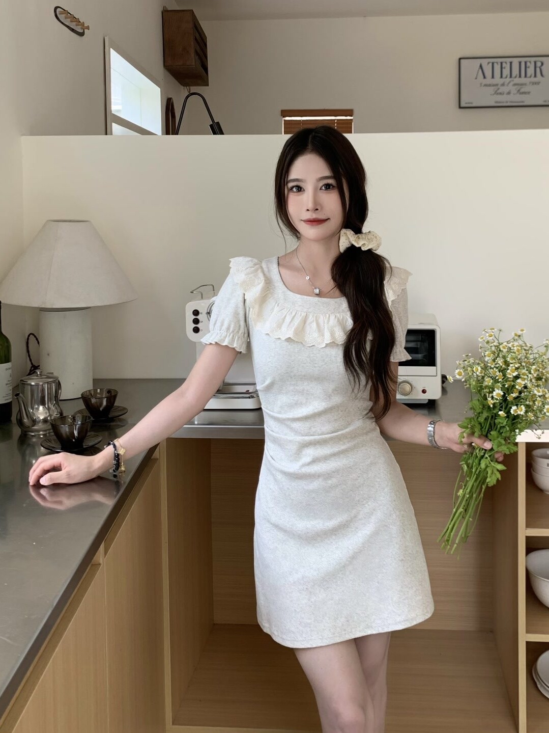 Petite Pear-Shaped French Half-Sleeve Dress - 2025 New Summer Style with Long Skirt for Effortless Elegance Petite Pear-Shaped French Half-Sleeve Dress - 2025 New Summer Style with Long Skirt for Effortless Elegance