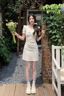 Petite Pear-Shaped French Half-Sleeve Dress - 2025 New Summer Style with Long Skirt for Effortless Elegance