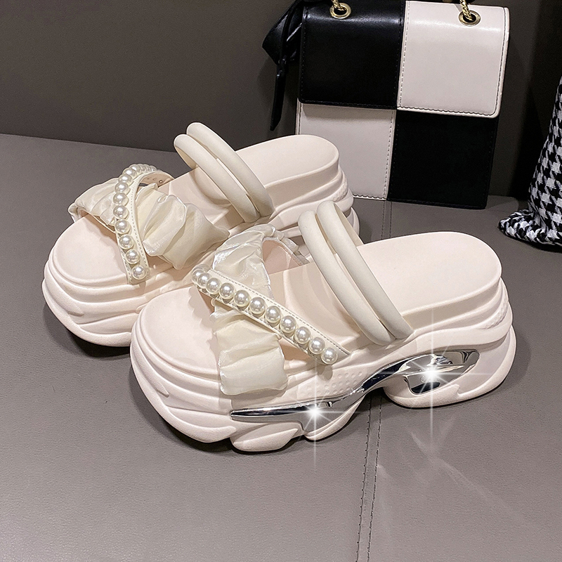 Petite Summer Open-Toe Platform Sandals - Comfortable Thick-Soled Wrinkled Design for Women - Versatile Casual Footwear Petite Summer Open-Toe Platform Sandals - Comfortable Thick-Soled Wrinkled Design for Women - Versatile Casual Footwear