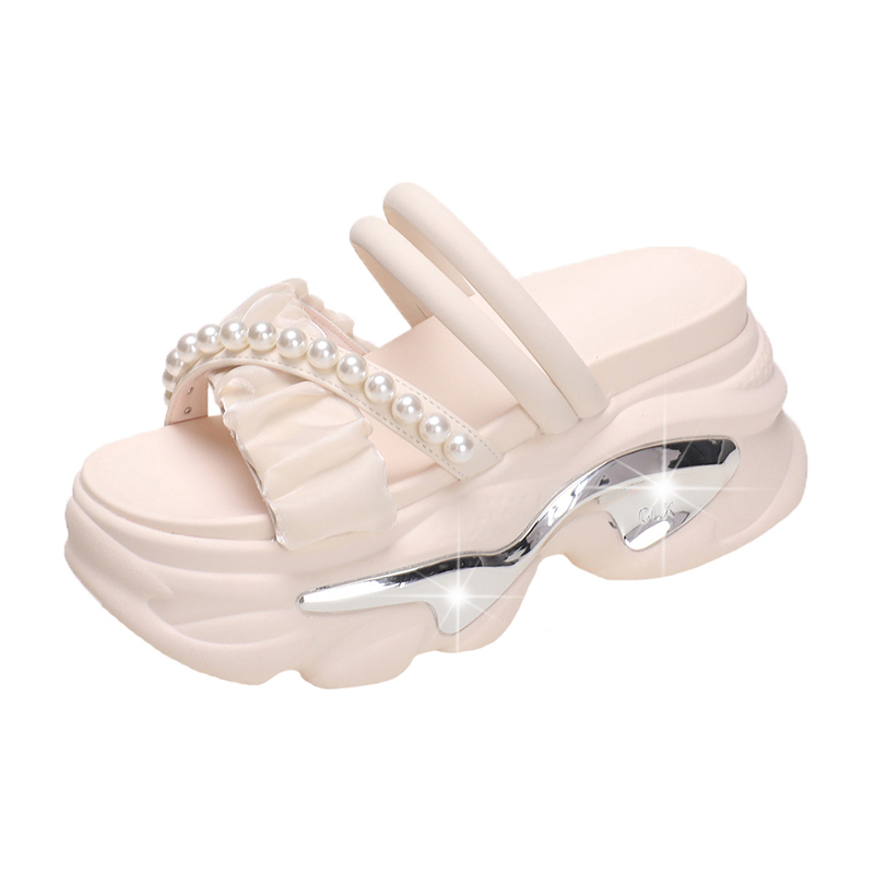Petite Summer Open-Toe Platform Sandals - Comfortable Thick-Soled Wrinkled Design for Women - Versatile Casual Footwear Petite Summer Open-Toe Platform Sandals - Comfortable Thick-Soled Wrinkled Design for Women - Versatile Casual Footwear