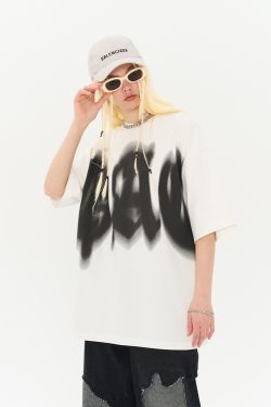 Phantom Gothic Street Style Loose Round Neck Short Sleeve T-Shirt - Trendy Urban Fashion, Y2K Aesthetic, Comfortable Fit