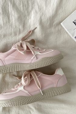 Pink Niche Design Training Board Shoes for Women - Casual Sports Shoes for Spring and Autumn 2025, Trendy Little White Sneakers