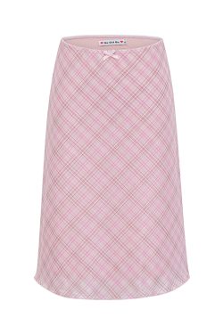 Pink Plaid Elastic Waist Skirt for Women - DIY European and American Style Mesh Half Skirt for Summer Fashion