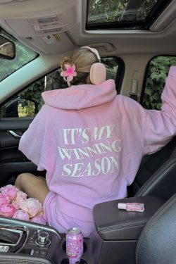 Pink Retro Letter Print Hoodie for Women - Autumn Stylish Versatile Jacket, European American Trendy Fashion