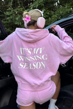 Pink Retro Letter Print Hoodie for Women - Autumn Stylish Versatile Jacket, European American Trendy Fashion