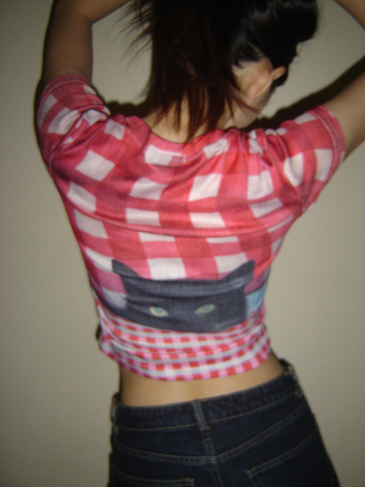 Plaid Cat Vintage Print Short Sleeve T-Shirt for Women - 2025 Summer American Hot Girl Style, Trendy Y2K Fashion Plaid Cat Vintage Print Short Sleeve T-Shirt for Women - 2025 Summer American Hot Girl Style, Trendy Y2K Fashion