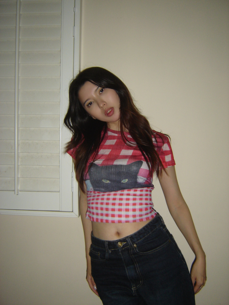 Plaid Cat Vintage Print Short Sleeve T-Shirt for Women - 2025 Summer American Hot Girl Style, Trendy Y2K Fashion Plaid Cat Vintage Print Short Sleeve T-Shirt for Women - 2025 Summer American Hot Girl Style, Trendy Y2K Fashion