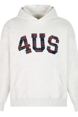 Plaid Embroidery Hoodie for Men and Women - Loose Fit, National Trend, Autumn Winter Fashion, Couples Style