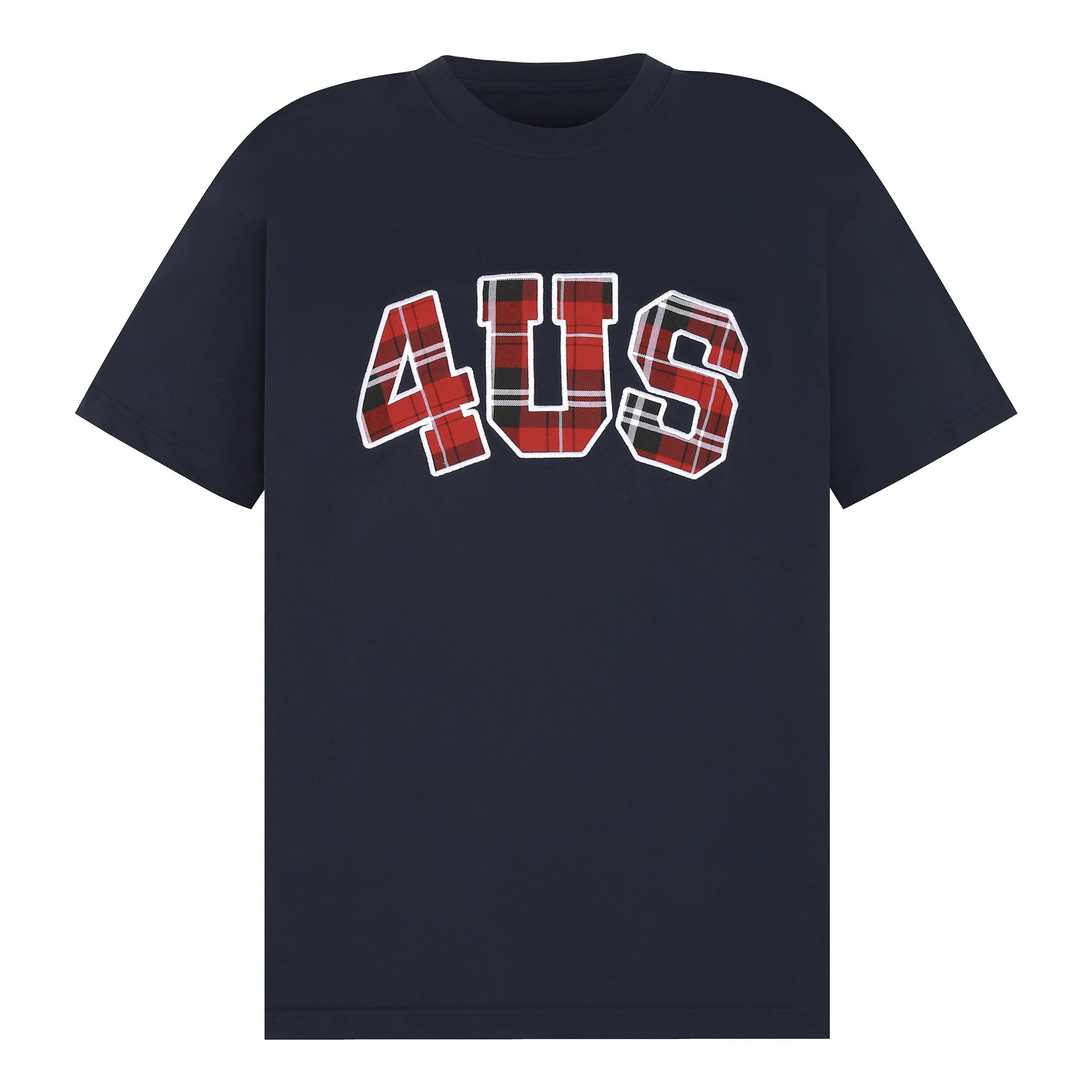 Plaid Patch Embroidery Loose Fit T-Shirt for Couples - Spring Summer National Trend Short Sleeve Top Plaid Patch Embroidery Loose Fit T-Shirt for Couples - Spring Summer National Trend Short Sleeve Top