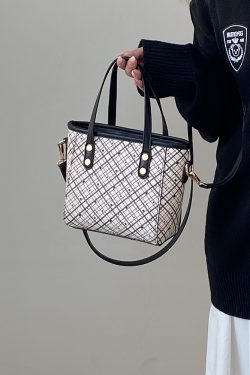 Plaid Vegetable Basket Handbag for Women - Versatile Shoulder Crossbody Small Bag, 2025 Niche Design