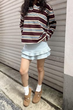 Playful Blue Slim Fit Solid Color Short Skirt for Women - Versatile Spring 2025 Style, Perfect for Hot Girl Aesthetic