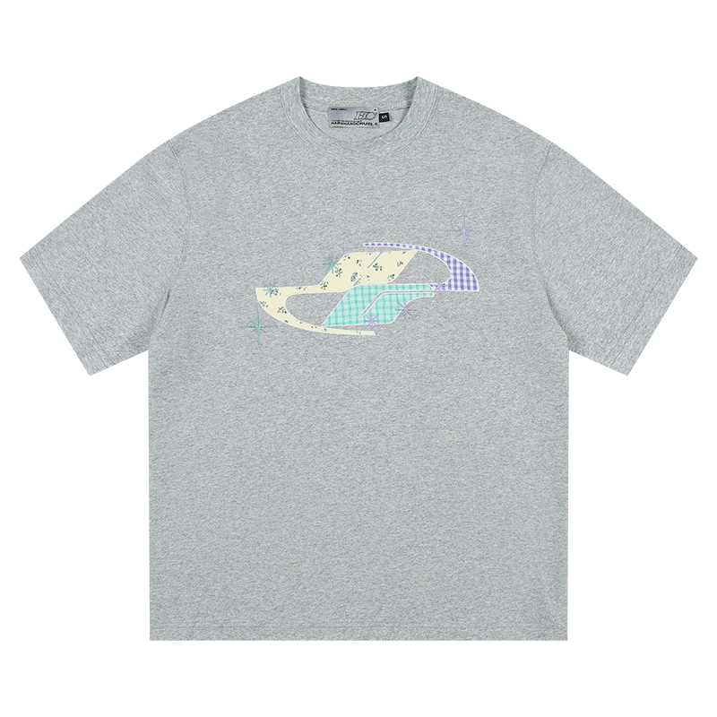 Playful Patchwork Floral Embroidered Loose Short-Sleeve T-Shirt - Energetic National Trend Couple Style, Perfect for Y2K Fashion Playful Patchwork Floral Embroidered Loose Short-Sleeve T-Shirt - Energetic National Trend Couple Style, Perfect for Y2K Fashion