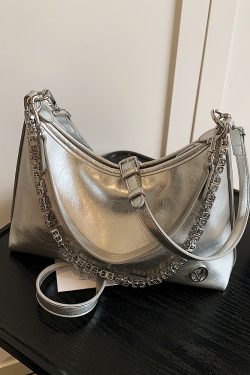 Pleated Crackle Texture Underarm Bag - Simple Versatile Large Capacity Shoulder Bag for Spring 2025 Fashion