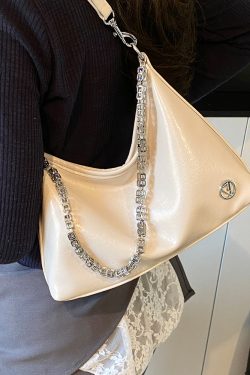 Pleated Crackle Texture Underarm Bag - Simple Versatile Large Capacity Shoulder Bag for Spring 2025 Fashion