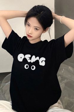 Plus Size American Retro Black Cotton Short Sleeve T-Shirt for Women - Trendy Loose Fit Half Sleeve Top