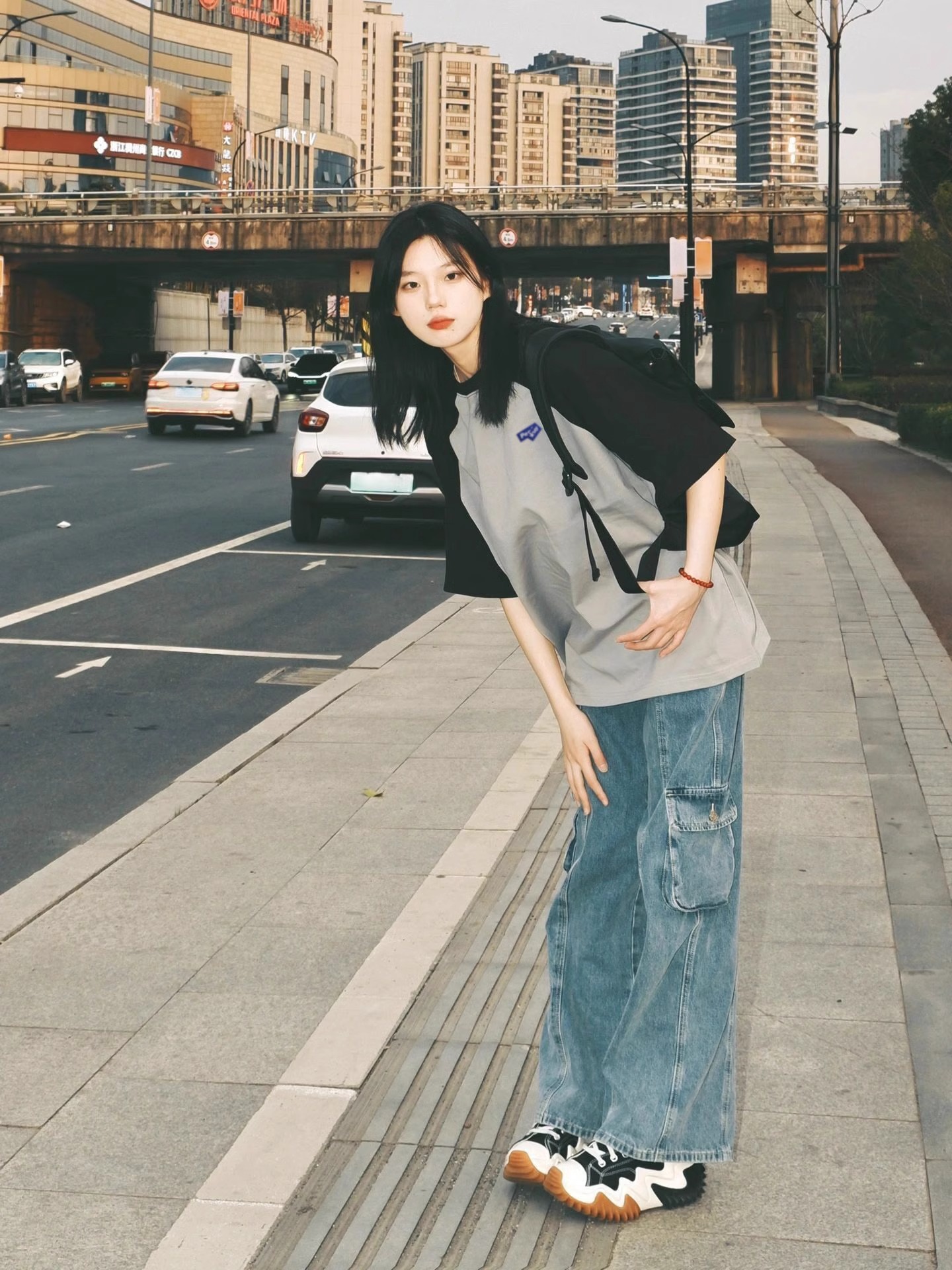 Plus-Size American Retro Color-Block Cotton Short Sleeve T-Shirt for Women, Oversized Raglan Casual Couple Outfit Plus-Size American Retro Color-Block Cotton Short Sleeve T-Shirt for Women, Oversized Raglan Casual Couple Outfit