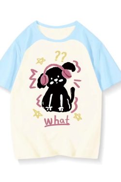 Plus Size American Retro Color-Blocking Cotton Short Sleeve T-Shirt for Women - Niche Couple Raglan Style