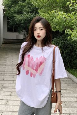 Plus Size American Retro Cotton Short Sleeve T-Shirt for Men & Women, Loose Oversized Black Couple Top - Y2K Style