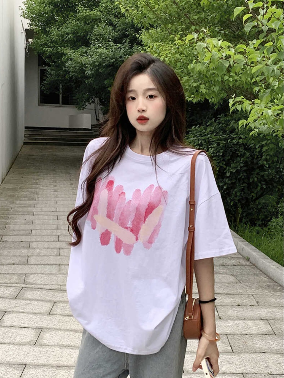 Plus Size American Retro Cotton Short Sleeve T-Shirt for Men & Women, Loose Oversized Black Couple Top - Y2K Style Plus Size American Retro Cotton Short Sleeve T-Shirt for Men & Women, Loose Oversized Black Couple Top - Y2K Style