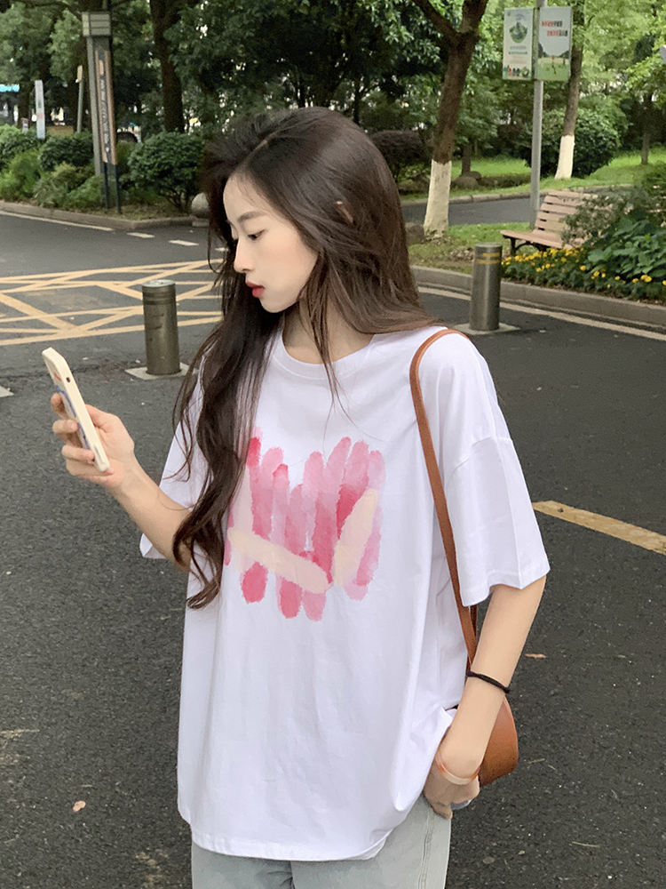 Plus Size American Retro Cotton Short Sleeve T-Shirt for Men & Women, Loose Oversized Black Couple Top - Y2K Style Plus Size American Retro Cotton Short Sleeve T-Shirt for Men & Women, Loose Oversized Black Couple Top - Y2K Style