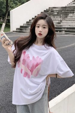 Plus Size American Retro Cotton Short Sleeve T-Shirt for Men & Women, Loose Oversized Black Couple Top - Y2K Style