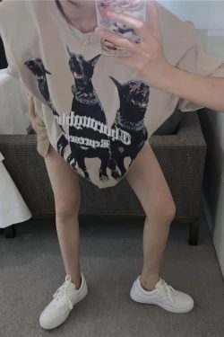 Plus Size American Retro Cotton Short Sleeve T-Shirt for Women, Loose Fit National Trend Half-Sleeve Top