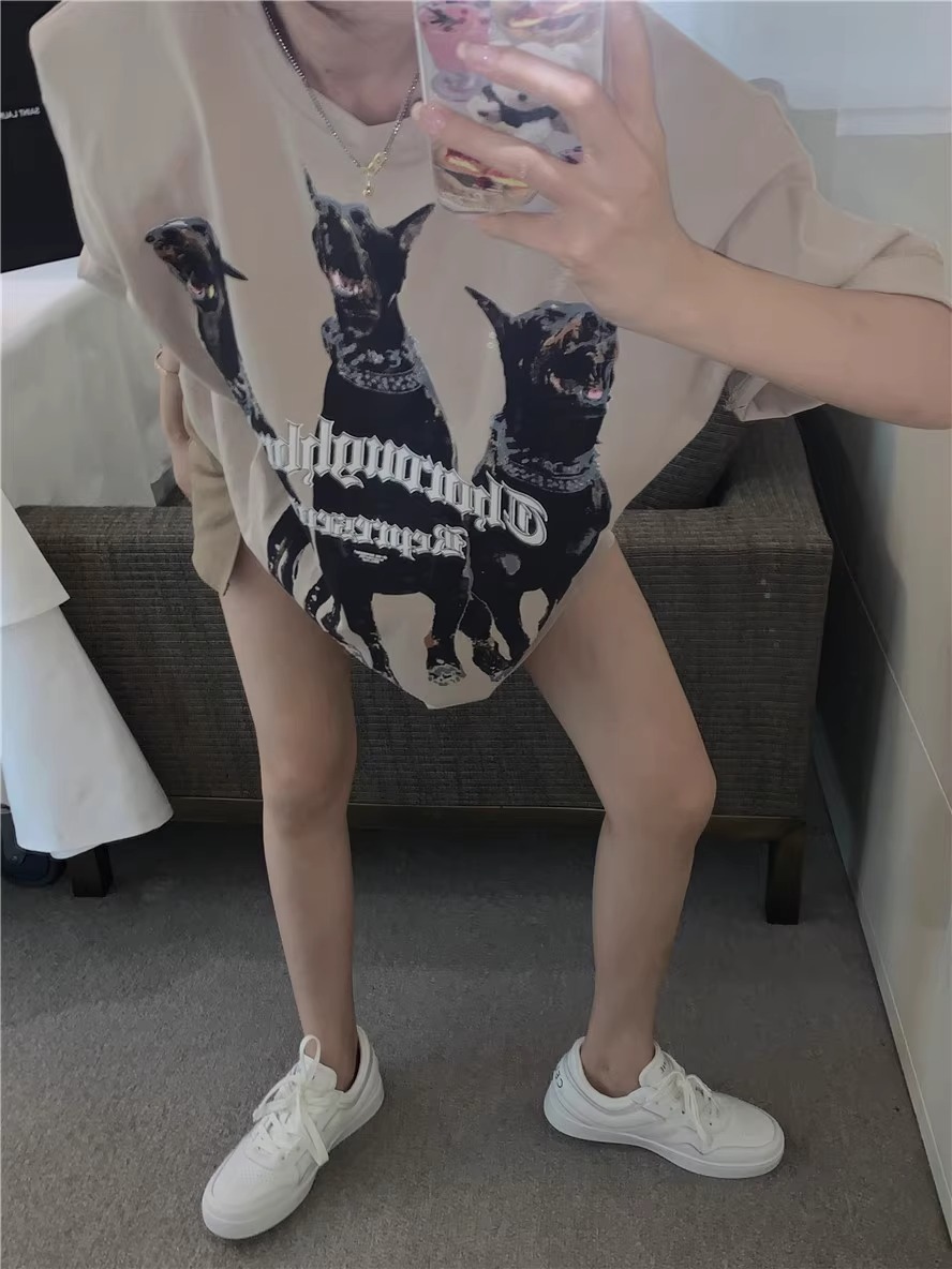 Plus Size American Retro Cotton Short Sleeve T-Shirt for Women, Loose Fit National Trend Half-Sleeve Top Plus Size American Retro Cotton Short Sleeve T-Shirt for Women, Loose Fit National Trend Half-Sleeve Top