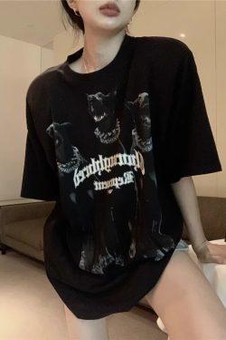 Plus Size American Retro Cotton Short Sleeve T-Shirt for Women, Loose Fit National Trend Half-Sleeve Top