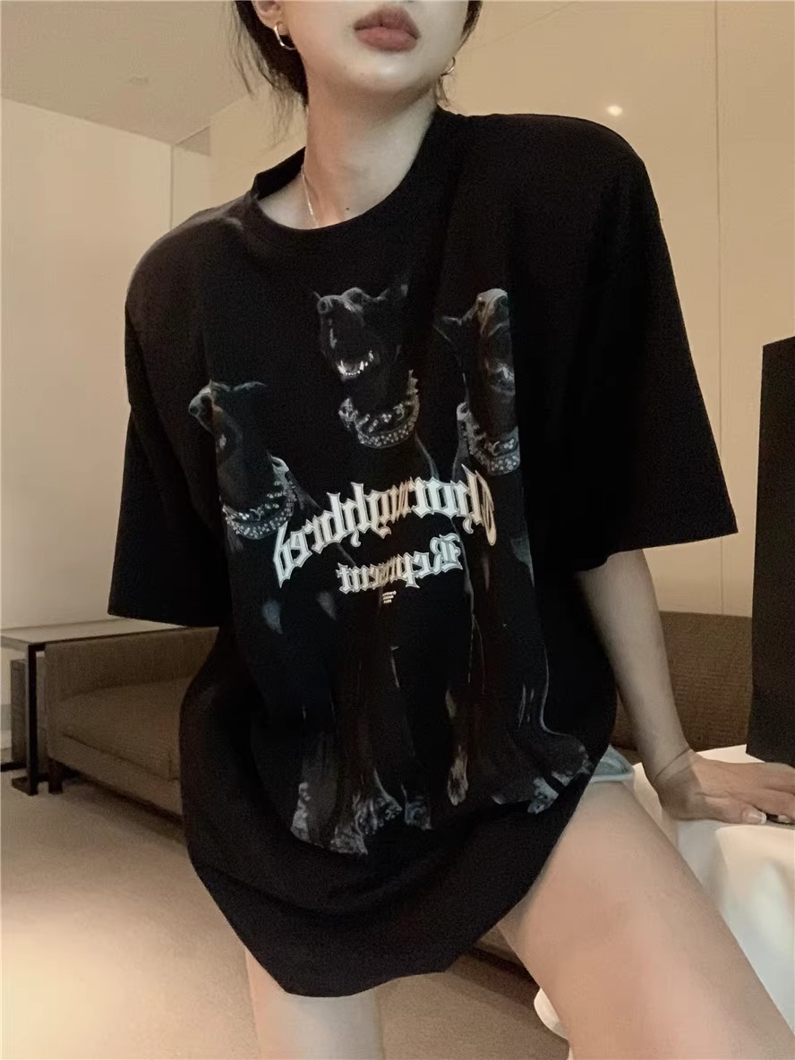 Plus Size American Retro Cotton Short Sleeve T-Shirt for Women, Loose Fit National Trend Half-Sleeve Top Plus Size American Retro Cotton Short Sleeve T-Shirt for Women, Loose Fit National Trend Half-Sleeve Top