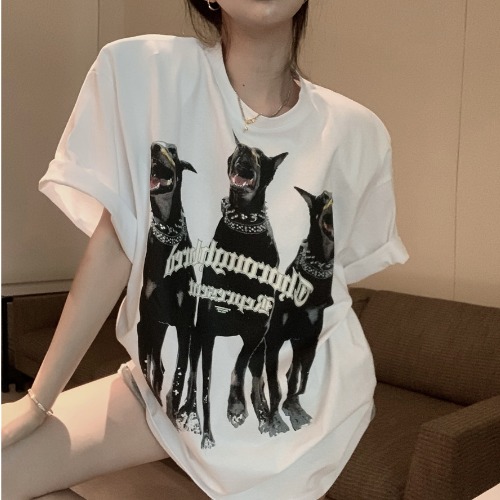 Plus Size American Retro Cotton Short Sleeve T-Shirt for Women, Loose Fit National Trend Half-Sleeve Top Plus Size American Retro Cotton Short Sleeve T-Shirt for Women, Loose Fit National Trend Half-Sleeve Top