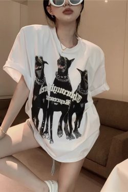 Plus Size American Retro Cotton Short Sleeve T-Shirt for Women, Loose Fit National Trend Half-Sleeve Top