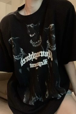 Plus Size American Retro Cotton Short Sleeve T-Shirt for Women, Loose Fit National Trend Half-Sleeve Top