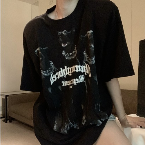 Plus Size American Retro Cotton Short Sleeve T-Shirt for Women, Loose Fit National Trend Half-Sleeve Top Plus Size American Retro Cotton Short Sleeve T-Shirt for Women, Loose Fit National Trend Half-Sleeve Top