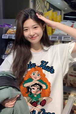 Plus-Size American Retro Cotton Short Sleeve T-Shirt for Women, Loose Oversize Design, Casual Niche Student Top