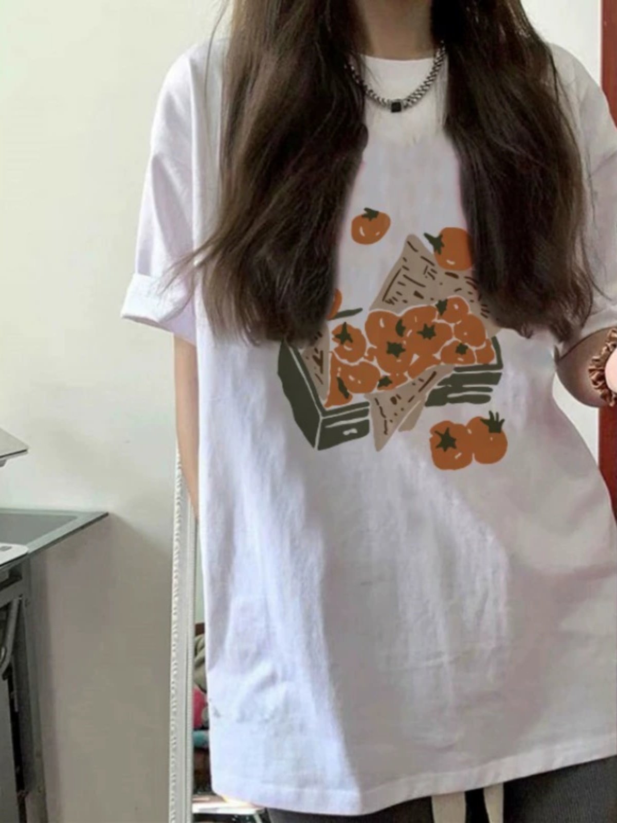 Plus-Size American Retro Cotton Short-Sleeve T-Shirt for Women, Unique Chic Loose Half-Sleeve Top, Hong Kong Style, Casual Fashion Plus-Size American Retro Cotton Short-Sleeve T-Shirt for Women, Unique Chic Loose Half-Sleeve Top, Hong Kong Style, Casual Fashion