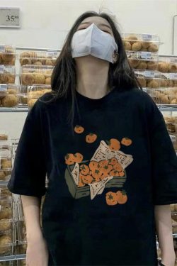 Plus-Size American Retro Cotton Short-Sleeve T-Shirt for Women, Unique Chic Loose Half-Sleeve Top, Hong Kong Style, Casual Fashion