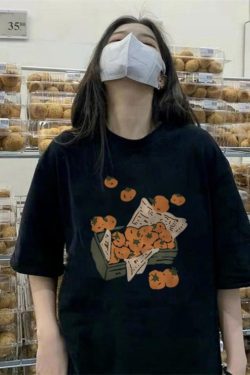 Plus-Size American Retro Cotton Short-Sleeve T-Shirt for Women, Unique Chic Loose Half-Sleeve Top, Hong Kong Style, Casual Fashion