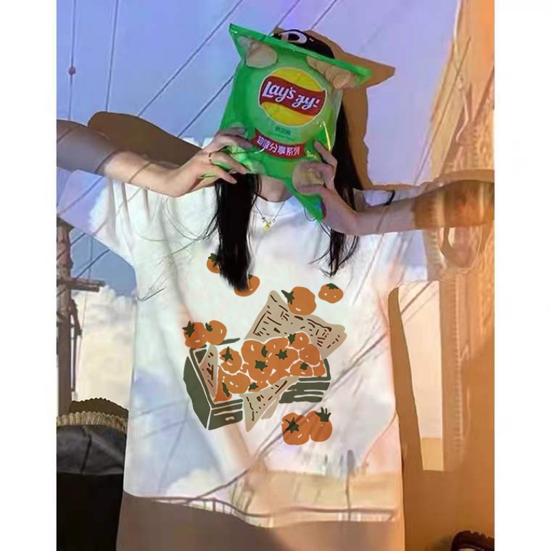 Plus-Size American Retro Cotton Short-Sleeve T-Shirt for Women, Unique Chic Loose Half-Sleeve Top, Hong Kong Style, Casual Fashion Plus-Size American Retro Cotton Short-Sleeve T-Shirt for Women, Unique Chic Loose Half-Sleeve Top, Hong Kong Style, Casual Fashion