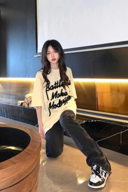 Plus Size American Retro Heart Print Short-Sleeve T-Shirt for Women - Summer Loose Fit Cotton Top