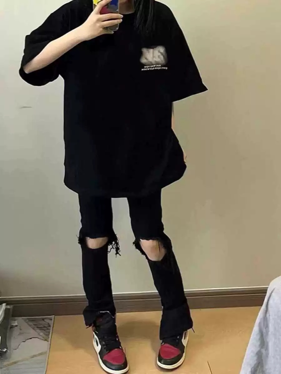 Plus Size American Retro High Street Cotton Short Sleeve T-Shirt - Unisex Oversized Lazy Style for Couples, Vintage-Inspired Fashion Plus Size American Retro High Street Cotton Short Sleeve T-Shirt - Unisex Oversized Lazy Style for Couples, Vintage-Inspired Fashion