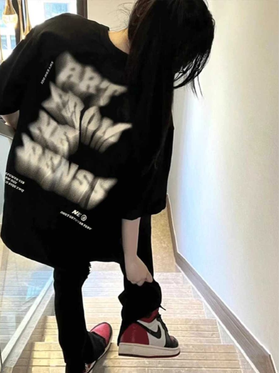 Plus Size American Retro High Street Cotton Short Sleeve T-Shirt - Unisex Oversized Lazy Style for Couples, Vintage-Inspired Fashion Plus Size American Retro High Street Cotton Short Sleeve T-Shirt - Unisex Oversized Lazy Style for Couples, Vintage-Inspired Fashion