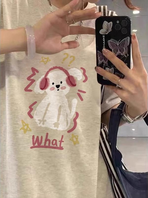 Plus Size American Retro High Street Short Sleeve T-Shirt for Women - Loose Fit, Chic Hong Kong Style, Niche Design Plus Size American Retro High Street Short Sleeve T-Shirt for Women - Loose Fit, Chic Hong Kong Style, Niche Design