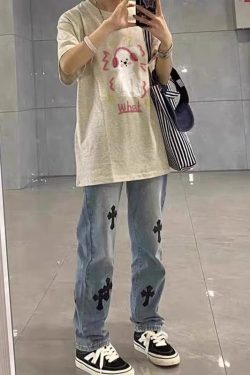 Plus Size American Retro High Street Short Sleeve T-Shirt for Women - Loose Fit, Chic Hong Kong Style, Niche Design