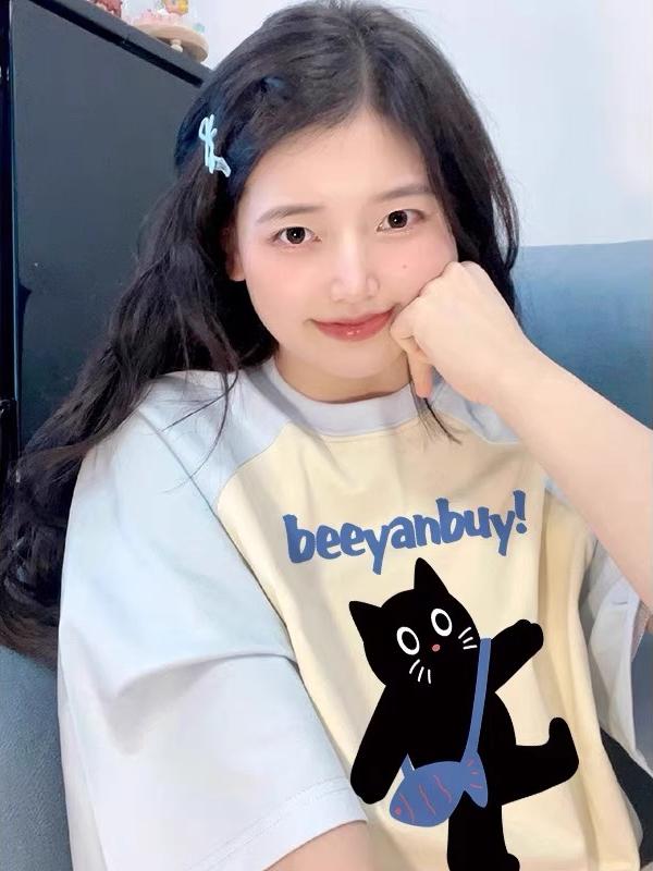 Plus Size American Retro Loose Fit Pure Cotton Raglan Short Sleeve T-Shirt for Women - Chic Summer Dopamine Outfit Plus Size American Retro Loose Fit Pure Cotton Raglan Short Sleeve T-Shirt for Women - Chic Summer Dopamine Outfit