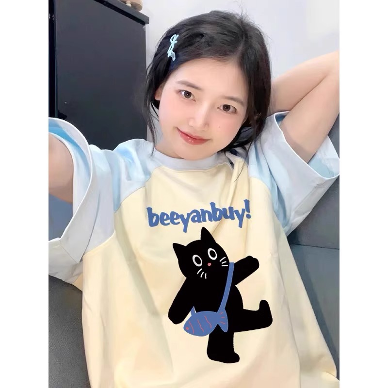 Plus Size American Retro Loose Fit Pure Cotton Raglan Short Sleeve T-Shirt for Women - Chic Summer Dopamine Outfit Plus Size American Retro Loose Fit Pure Cotton Raglan Short Sleeve T-Shirt for Women - Chic Summer Dopamine Outfit