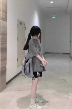 Plus-Size American Retro Loose Oversized Short Sleeve T-Shirt for Women – Pure Cotton Vintage-Inspired Top