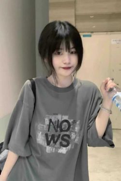 Plus-Size American Retro Loose Oversized Short Sleeve T-Shirt for Women – Pure Cotton Vintage-Inspired Top