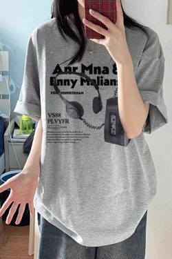 Plus Size American Retro Oversized Cotton Short Sleeve T-Shirt for Women - Loose Fit Casual Couple Top