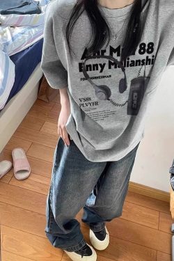 Plus Size American Retro Oversized Cotton Short Sleeve T-Shirt for Women - Loose Fit Casual Couple Top